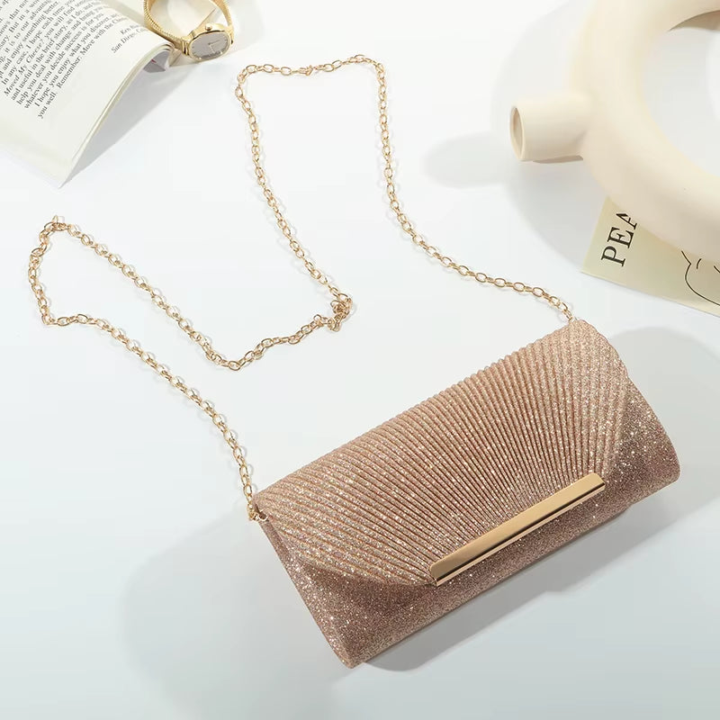 Fashion Elegant Clutch Bag New 2023 Hot Selling Chain Dinner Bag Bride Bridesmaid Lady Handbag Factory Outlet